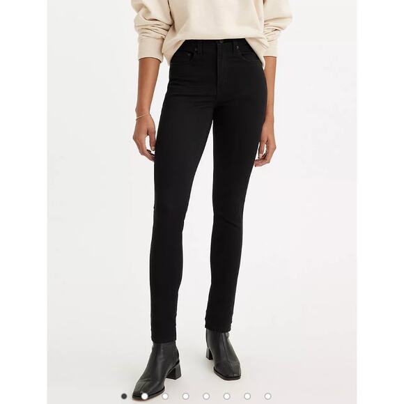 Levis Womens Size 27 x 30 Black 721 High Rise Skinny Jeans Cotton Stretch Denim - Picture 12 of 12